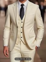 Men's Suit Set Wedding Host Business Three-piece Set - Image 7