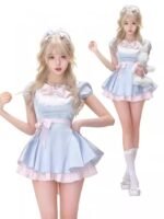 Priceless Moonlight Rococo Blue Dress With Butterfly Bow - Image 2