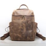 Classic Retro Backpack Crazy Horse Leather Cowhide Multi-compartment - Image 8