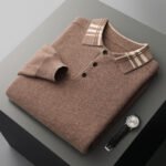 POLO Lapel Pullover Multicolor Casual Loose Cashmere Knitted Bottoming Shirt - Image 7