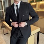 Slim-fit Thin One Button Casual Suit Jacket Men's Two-piece Suit - Image 3