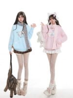 Cat Striped Scarf Sweater Loose Casual Sweater - Image 4