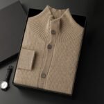 Men's Cashmere Cardigan Stand Collar Simple Urban Outerwear - Image 9