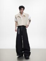 College Blue Striped Shirt Fake Two Pieces Short Sleeve Cardigan - Image 6