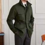 Stand Collar Gentry Waist Trimming Casual Jacket Vintage Coat - Image 2