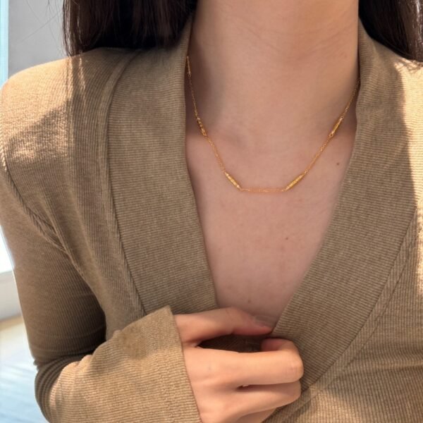 Women's Sterling Silver Cylindrical Spacer Necklace