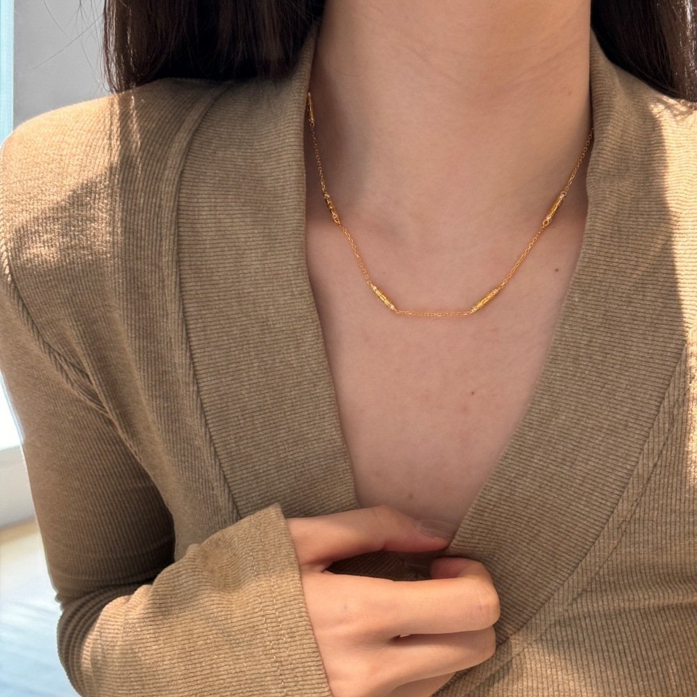 0879e7f8-9c55-408a-b761-404cfc9fcfd0-1.jpg Women's Sterling Silver Cylindrical Spacer Necklace - Image 1