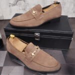 Men's Breathable Genuine Leather Slip-on Trendy Beanie Shoes Light Luxury Suede Leather Lazy Shoes - Image 7