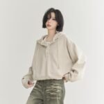 Drawstring At Hem Cropped Hoodie Women's Loose Top