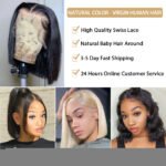 Short Bob Wig Straight 13x4 Transparent Lace Frontal Human - Image 5