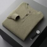 New Men's Round Neck Half Button Sweater - Image 4