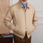 Suede Bomber Jacket Men's Casual Turn-down Collar Coat - Image 3