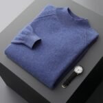 Half Turtleneck Cashmere Knitted Raglan Sleeve Sweater - Image 5
