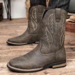 Retro Autumn And Winter Western Cowboy Worker Boot - Image 5