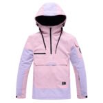 Contrast Color Windproof Water Breathable Couple Ski Hoodie - Image 7