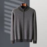 Cashmere Thickened Men's Half Turtleneck Zipper Knitted Cardigan - Image 7