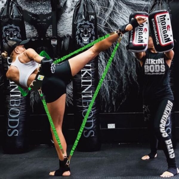 150 lbs Resistance Elastic Boxing Gloves Crossfit Training Belt Leg Strength and Agility Training Strap for Football Basketball Taekwondo