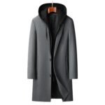 Men's Detachable Hooded Urban Mid-length Woolen Coat - Image 5