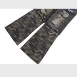 Camouflage Stitching Micro-pull Wide Leg Ripped Ripped Jeans - Image 3