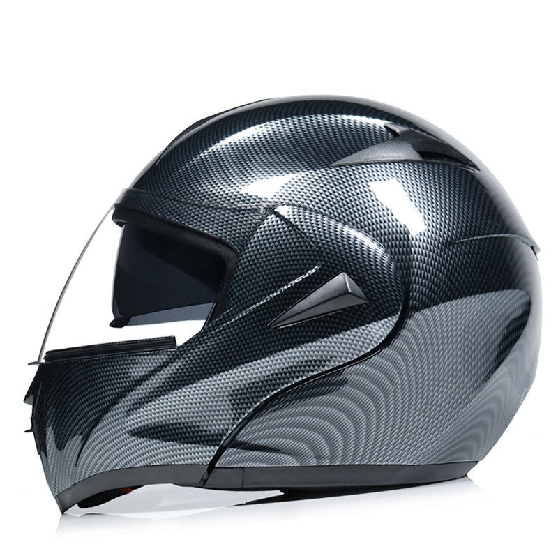 1617670904255-5.jpg Motorcycle Uncovered Helmet Carbon Fiber Double Mirror Electric Bike Helmet Men and Women - Image 1