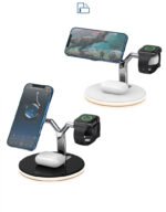 3 In 1 Magnetic Wireless Charger Stand Watch 15W Fast Charging Dock Station For Earbuds Pro - Image 6