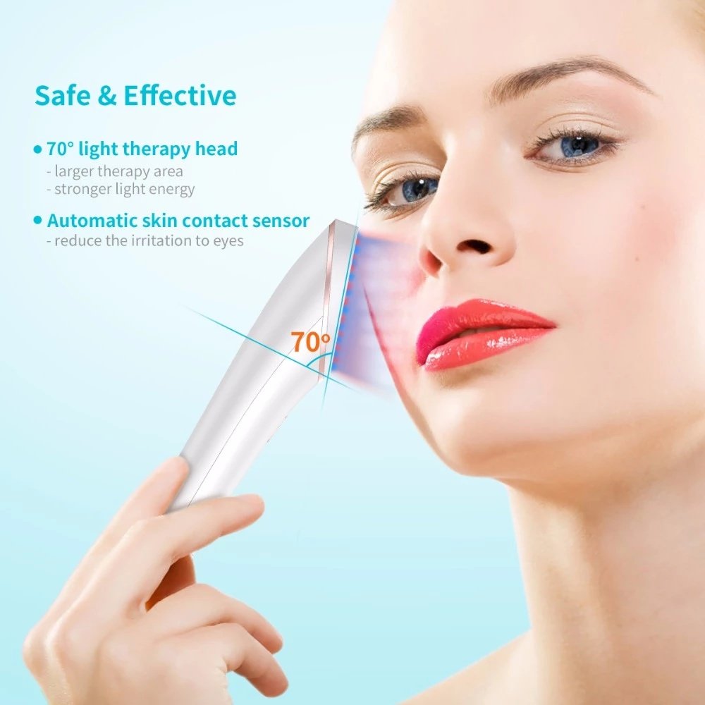 1619578505179-1.jpg Acne Light Therapy Xpreen Wireless Rechargeable Light Acne Treatment Device Acne Clearing Eraser with Blue Light and Red Light - Image 1