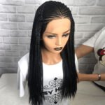 13x6 Braided Wigs Synthetic Lace Front Wig Blac - Image 9