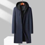 Men's Detachable Hooded Urban Mid-length Woolen Coat - Image 9