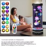 Jellyfish Lava Lamp 17 Colors Changing 15inch Jellyfish Lamp With Remote Control USB Plug-in Bubble Fish Lamp Kids Night Light Creative Projector Lamp Home Decor - Image 10