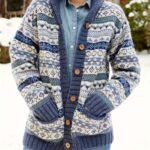 Polyester Tribal Knit Sweater Women's Knitted Sweater