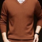 Woolen Sweater Men's Casual Thin V-neck Sweater - Image 10