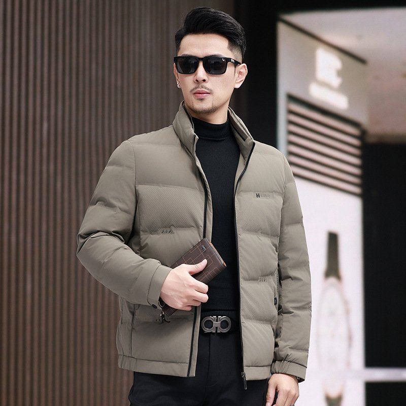 19ca3e96-4a53-4667-87f7-06282b973260-1.jpg White Duck Down Business Casual Thickening Warm-keeping And Cold-proof Stand Collar Coat - Image 1