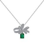 Sterling Silver Necklace Ring Earrings For Women Emerald Emerald Jewelry - Image 6