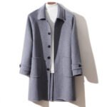 Wool Reversible Woolen Coat Men's Mid-length Single-breasted Baggy Coat - Image 5