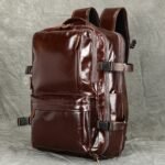 Large Capacity Texture Leather Backpack - Image 2