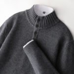 Thickened Four-button Half-collar Wool Sweater Men - Image 4