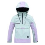 Contrast Color Windproof Water Breathable Couple Ski Hoodie - Image 3