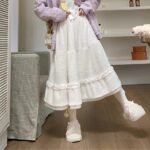 Plush Big Swing Mid-length High Waist Elastic Skirt - Image 6