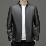 Men's Business Fleece Padded Casual Leather Jacket