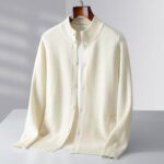 Pure Wool Men's Stand Collar Simple Sweater