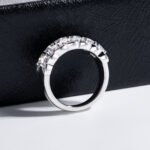 925 Silver Plating 18K Gold Ring Full Moissanite Full Diamond Closed Ring Niche - Image 2