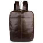Top layer leather computer backpack