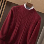 Men's Semi-high Diamond Bottoming Shirt Middle-aged Business Leisure Twisted Warm Sweater - Image 2
