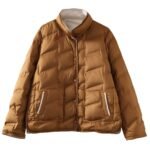 Double-sided Wear Down Jacket Women's Short Light & Fashionable Solid Color Loose White Duck Down Warm Coat - Image 5