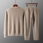 Men's Loose Lapels Thickened Oversized Knit Cardigan Suit - Image 2