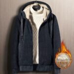 Winter Men's Zipper Hooded Sweater Cardigan - Image 4