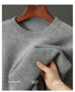 Round Neck Pullover Leisure Knitted Sweater For Men - Image 8