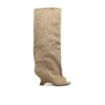 Women's Peep Toe Wedge Suede High Heel Party Banquet Sandal Boots - Image 7