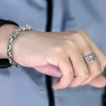 Sterling Silver Men's Bracelet, Trendy And Stylish, Featuring A Bold And Imposing Design With A Vajra Pattern