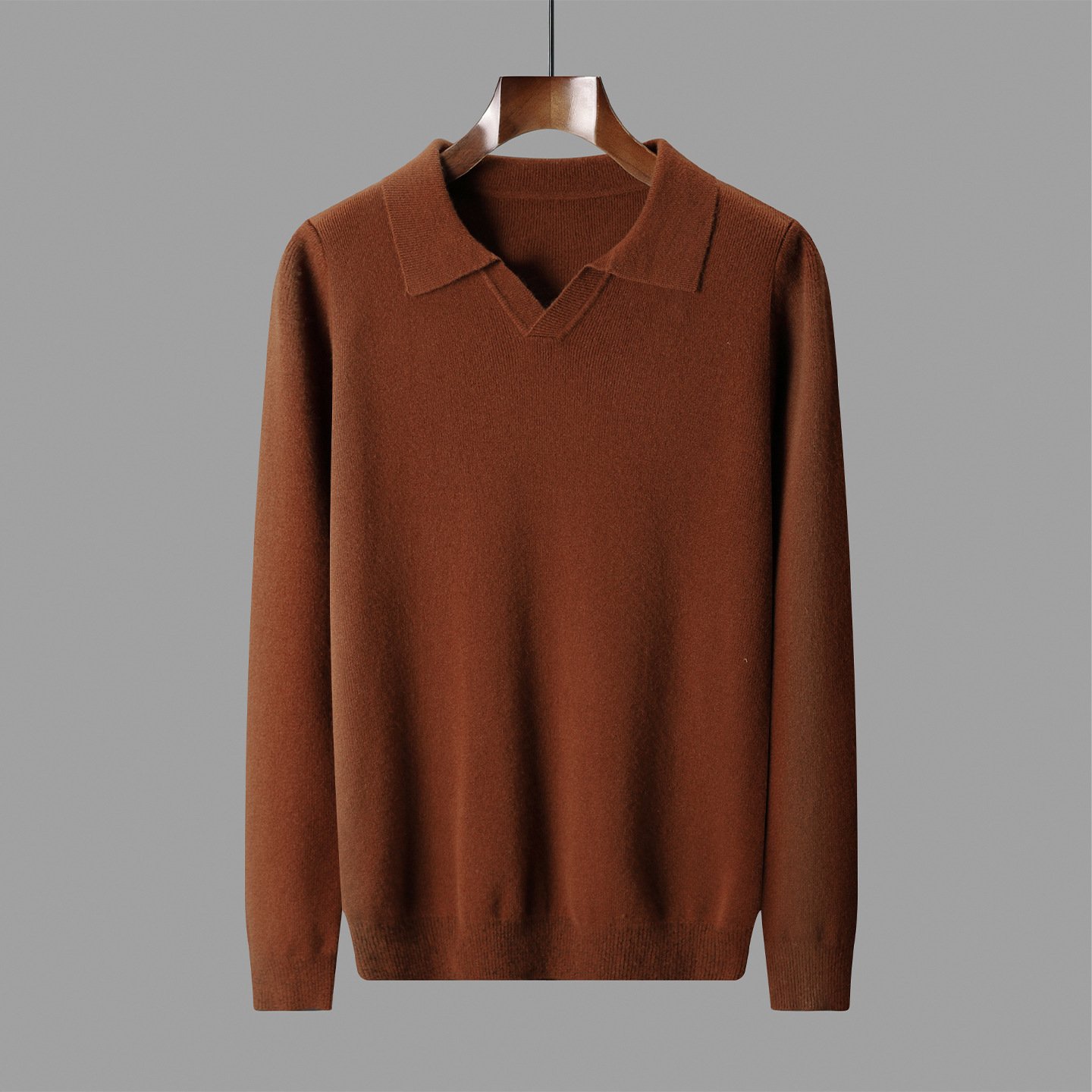 2d83f165-d696-4a21-89d7-7d2546e7e2bb-7.jpg New Polo Collar Knitted Long Sleeve Sweater Male - Image 1